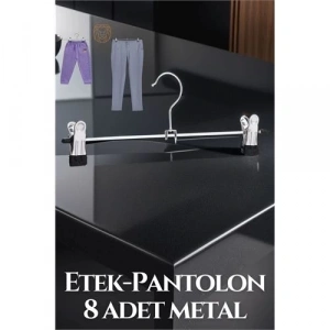 Metal Etek Pantolon Askısı - Mandallı Etek Askısı Pantolon Askısı 8 Adet