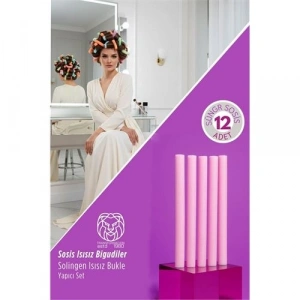 Mey İthalat® 12’li Profesyonel Sünger Sosis Saç Bigudisi – Isısız Doğal Dalgalar Solingen Professional