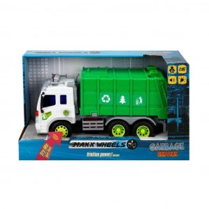 Mey İthalat® 13078 1:16 Maxx Wheels Sesli ve Işıklı Geri Dönüşüm Kamyonları