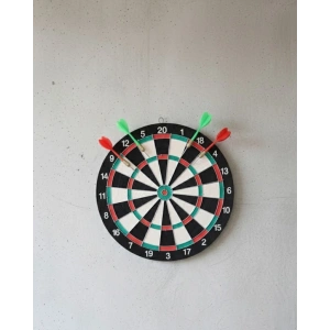 Mey İthalat® 17 İnç Profesyonel Dart Tahtası Dayanıklı Yapı ve 4 Metal Dart Oku