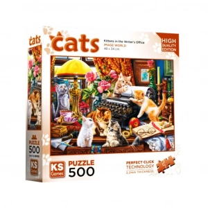 Mey İthalat®  20052 Kittens in the Writer’s Office 500 Parça Puzzle