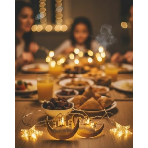 Mey İthalat® 3 Metre Ramazan LED Saçak Işık Ev İçi Dekoratif Aydınlatma