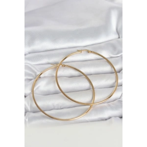 Mey İthalat® 316L Çelik Gold Renk 70 mm Kadın Halka Küpe