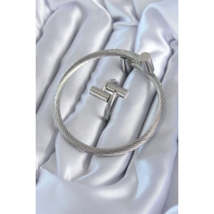 Mey İthalat® 316L Çelik Gümüş Renk Sarmal Model Erkek Bileklik Yüzük Kombini