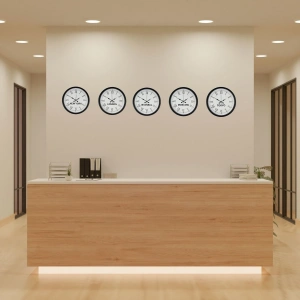 Mey İthalat® 36 cm 5’li Dünya Saatleri Siyah Şık