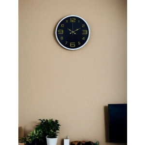 Mey İthalat® 36 Cm Beyaz Gold Rakamlı Dekoratif Duvar Saati