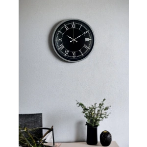 Mey İthalat® 36 Cm Gri Roma Rakamlı Zarif Duvar Saati