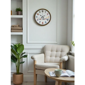 Mey İthalat® 36 Cm Kahverengi Çocuk Odası Duvar Saati