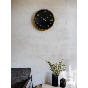 Mey İthalat® 36 Cm Kahverengi Gold Rakamlı Duvar Saati