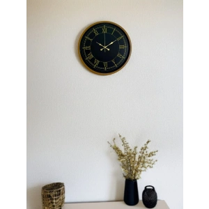 Mey İthalat® 36 Cm Kahverengi Gold Roma Rakamlı Duvar Saati