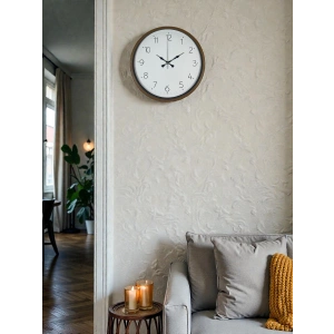 Mey İthalat® 36 Cm Kahverengi Sade Dekoratif Duvar Saati