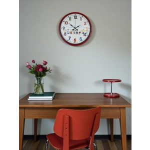 Mey İthalat® 36 Cm Kırmızı Çocuk Odası Duvar Saati