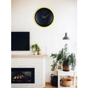 Mey İthalat® 36 Cm Sarı Dekoratif Duvar Saati