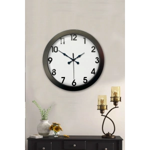 Mey İthalat® 36 cm Siyah Metal Standart Duvar Saati