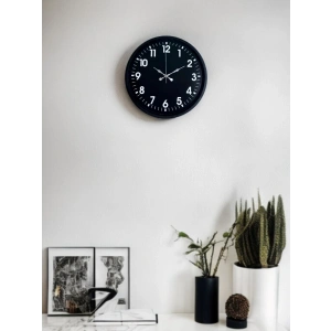 Mey İthalat® 36 Cm Siyah Modern Duvar Saati