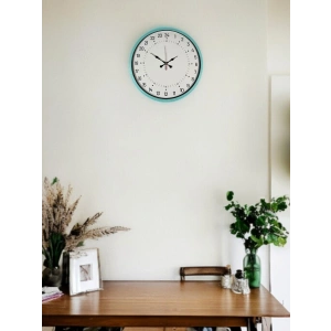 Mey İthalat® 36 Cm Turkuaz 24 Saat Göstergeli Özel Tasarım Duvar Saati
