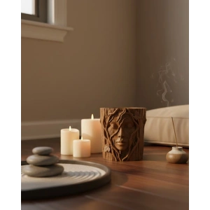 Mey İthalat® 3D Yüz Figürlü Doğa Konseptli Dekoratif Saksı Şık Vazo Tasarımı