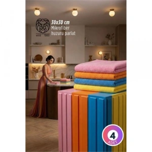 Mey İthalat® 4lü Lüks Mikrofiber Bez Seti: İz Bırakmayan Ultra Emici