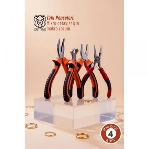 Mey İthalat® 4lü Profesyonel Takı Tasarım & Hobi Pense Seti (Hassas İşçilik Kiti)