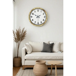 Mey İthalat® 40 cm Metal Gold Standart Duvar Saati – Modern ve Dekoratif Tasarım