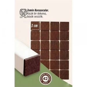 Mey İthalat® 42 Adet Kendinden Yapışkanlı 3x3 cm Premium Zemin Koruyucu Keçe Seti