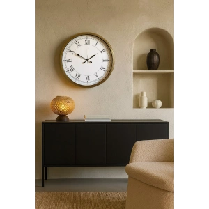 Mey İthalat® 52 cm Eskitme Metal Retro Duvar Saati