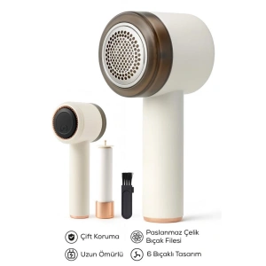 Mey İthalat® 6 Bıçaklı 2 Kademeli  Tüy Tiftik  Şarjlı   Temizleme Makinesi Ve Tüy Toplama Rulosu (Yedek Bıçaklı)