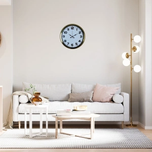 Mey İthalat® Aurelia Gold 40 Cm Metal Duvar Saati