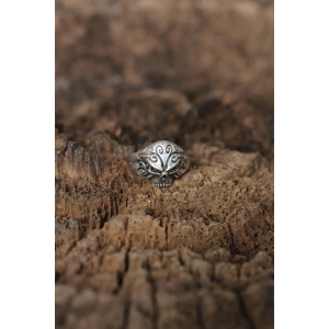 Mey İthalat® Ayarlanabilir Motifli Kuru Kafa Tasarımlı Erkek Yüzük