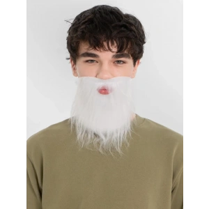 Mey İthalat® Beyaz Kırçıllı Arkadan Lastikli Beyaz Takma Sakal Yetişkin Çocuk Uyumlu