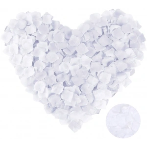 Mey İthalat® Beyaz Renk Gül Yaprağı Şekilli Konfeti 5 Paket 500 Adet