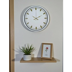 Mey İthalat® Beyaz Zarafet 40 Cm Metal Duvar Saati