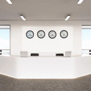 Mey İthalat® BlackLine 4’lü 36 cm Dünya Saati Seti