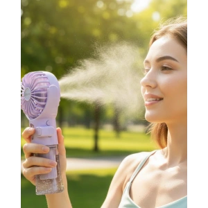 Mey İthalat® Dönen Su Sisli El Fanı – 4 Kademeli Rüzgar, Şeffaf Su Haznesi, Sessiz Çalışma