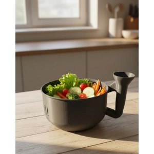 Mey İthalat® Ergonomik Saplı Sebze Süzgeçli Yıkayıcı Çok Amaçlı Mutfak Ürünü