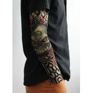 Mey İthalat® Giyilebilir Kol Dövmesi Çorap Dövme 3D Baskılı Kol Bacak Dövme 2 Adet Model 18