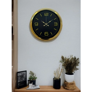 Mey İthalat® Gold Modern Rakamlı 40 Cm Metal Duvar Saati