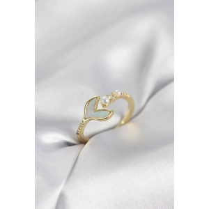 Mey İthalat® Gold Renk Balık Kuyruğu Model Kadın Yüzük