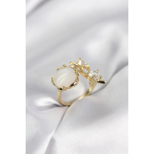 Mey İthalat® Gold Renk Kutup Yıldızı Model Kadın Yüzük