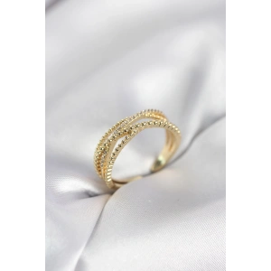 Mey İthalat® Gold Renk Sarmal Model Kadın Yüzük