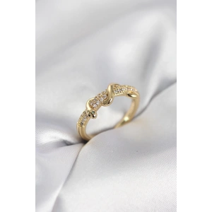 Mey İthalat® Gold Renk Zirkon Taşlı Sarmal Yılan Model Kadın Yüzük