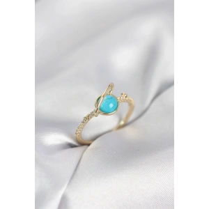 Mey İthalat® Gold Renk Zirkon Taşlı Satürn Model Kadın Yüzük