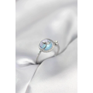 Mey İthalat® Gümüş Renk Balık Kuyruğu Okyanus Model Kadın Yüzük