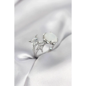 Mey İthalat® Gümüş Renk Kutup Yıldızı Model Kadın Yüzük