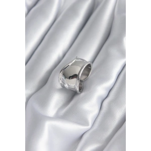 Mey İthalat® Gümüş Renk Plaka Kadın Yüzük