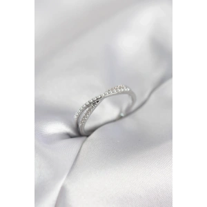 Mey İthalat® İncili ve Zirkon Taşlı Gümüş Renk Kadın Yüzük