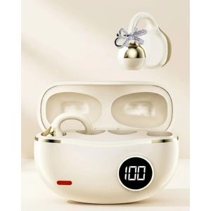 Mey İthalat® Kablosuz Bluetooth Kulaklık Kulak Klipsli Şık Tasarım 2 Kurdele Küpe Hediyeli