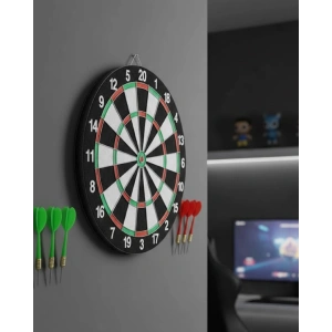 Mey İthalat® Kaliteli Ahşap Dart Tahtası 12 İnç  4 Dart Ok Seti