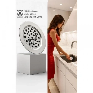 Mey İthalat®  Kilitli Paslanmaz Lavabo Süzgeci - Akıllı Tahliye ve Tam Süzme Teknolojisi (5.5 cm)