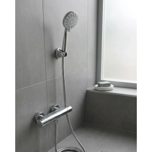 Mey İthalat® Krem Duş Başlığı Seti 4 Kademeli El Duşu Spiral Hortumlu Banyo Seti